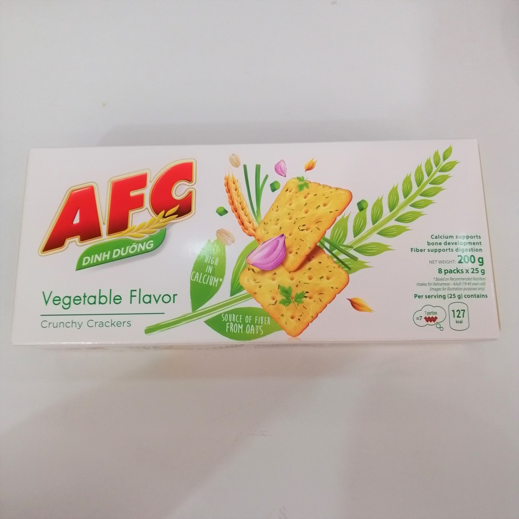 Bánh Cracker AFC Dinh Dưỡng Vị Rau (Hộp 200g)