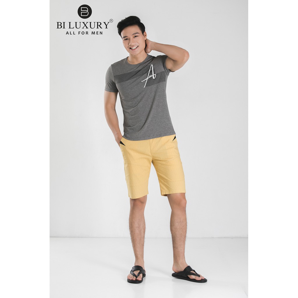Áo phông nam Biluxury APKH060GHS màu ghi trẻ trung vải kháng khuẩn thấm hút mồ hôi đẳng cấp | BigBuy360 - bigbuy360.vn