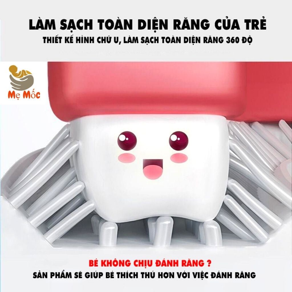 Bàn Chải Đánh Răng Bằng Silicon Siêu Mềm Hình Chữ U Cho Bé -Loại Xịn Bé Thích Mê - Shop Mẹ Mốc ,BCCU