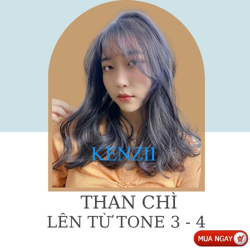 Thuốc Nhuộm Tóc Màu Than Chì 💝 Tặng Trợ Nhuộm 💝 Kenzii Lên Từ Tone 3 - 4 ( Thuốc Nhuộm Tóc Than Chì )