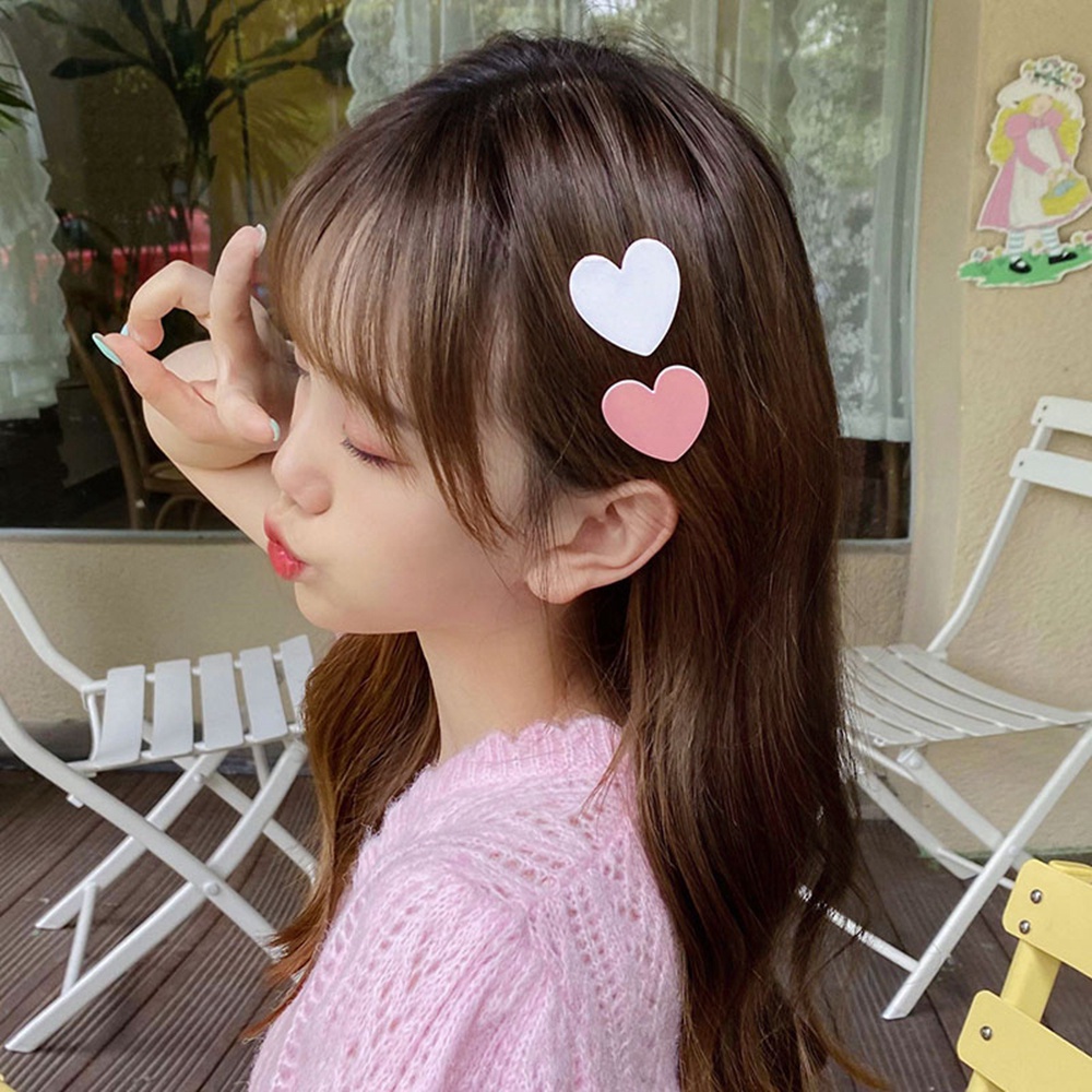 Kẹp Tóc Acrylic Hình Trái Tim Màu Kẹo Ngọt Dễ Thương Phong Cách Hàn Quốc