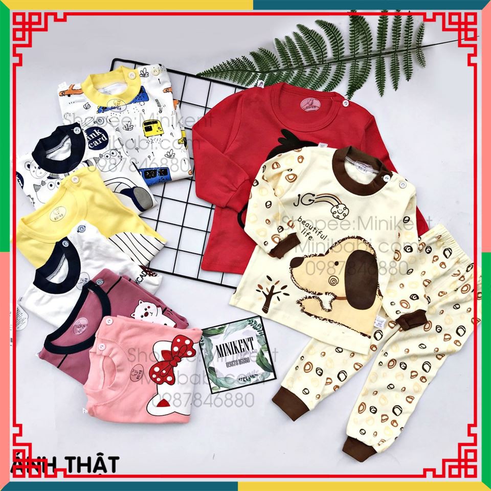 Bộ dài tay cotton thu đông cho bé 2019 quần áo bé trai giá sỉ hà nội
