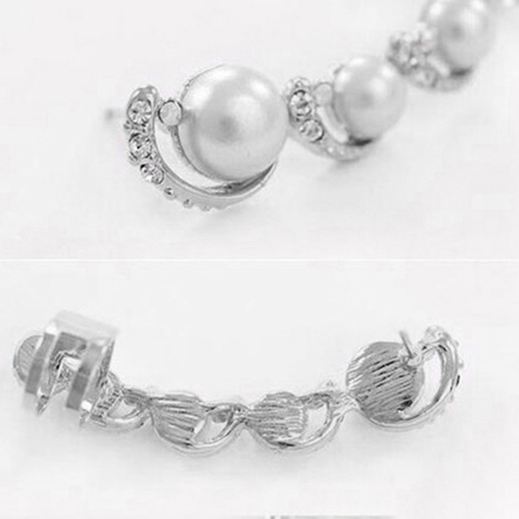 Khuyên tai đính đá và ngọc trai nhân tạo thời trang thanh lịch dành cho nữ