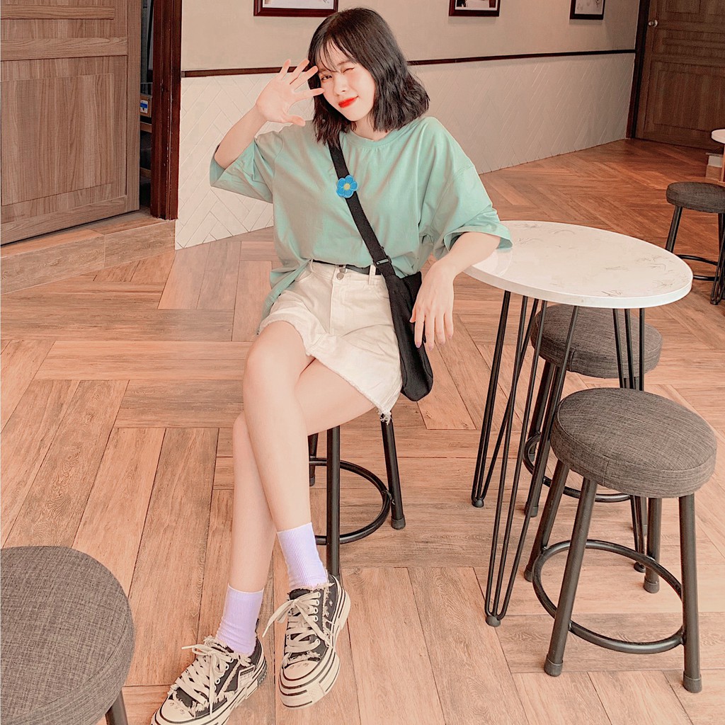 Áo thun tay lỡ unisex OVERSIZE vải tici dày dặn - Tuni Store