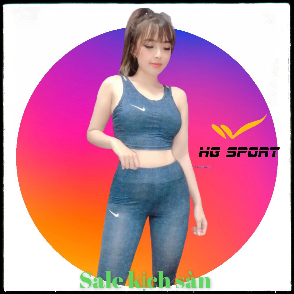 Đồ tập Gym, Yoga, Erobic nữ, Bộ Thể Thao Nữ quần lửng áo croptop 2 dây sexy quyến rũ BLCR02