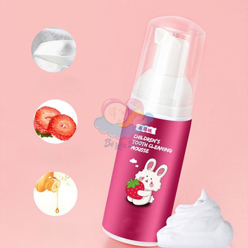 Kem đánh răng cho bé 1 tuổi nuốt được MOUSSE, dạng bọt hương thơm dịu giúp bé thích đánh răng hơn (Kem đánh răng trẻ em)