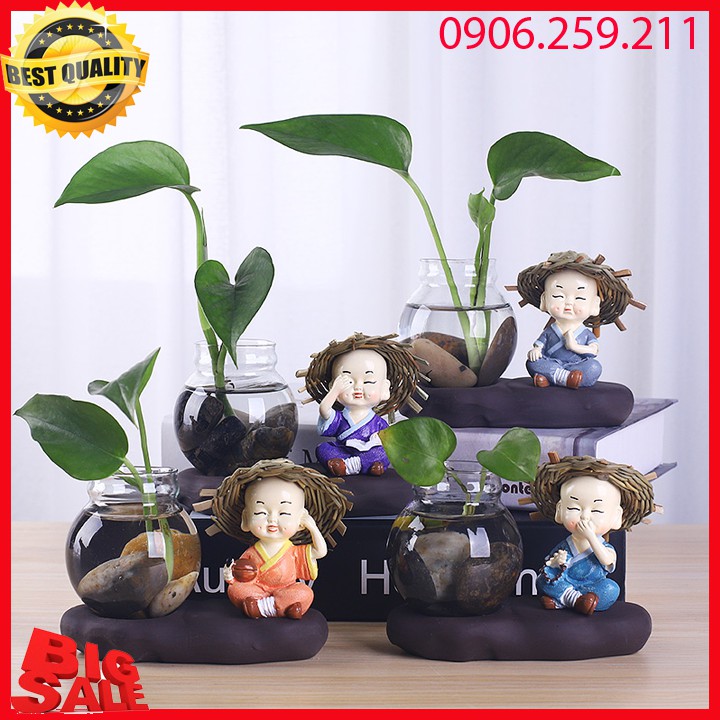 Bộ tượng trang trí - Kèm lọ hoa thủy tinh trang trí