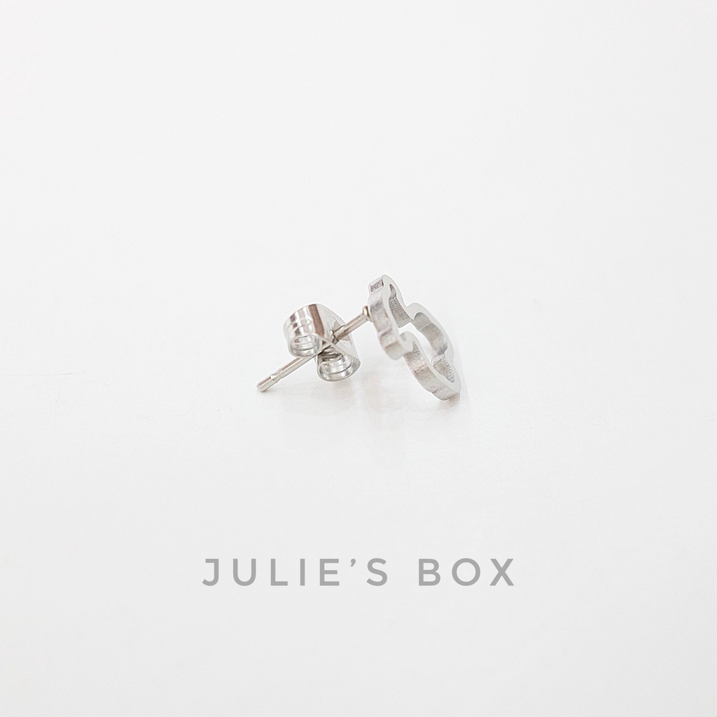 [Bán Theo Chiếc] Khuyên Tai Nam Nữ Hình Gấu Teddy Bear Đuôi Gài Unisex Titan Cá Tính Bông Tai Julies Box 66