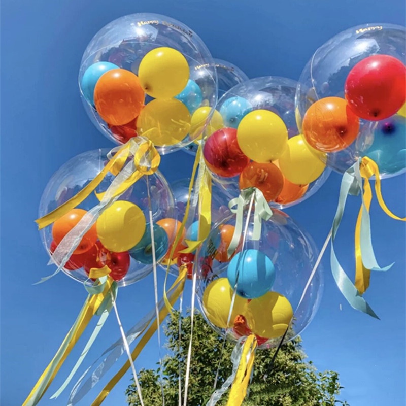 Bong Bóng Trong Suốt 12/18/20/24/36 INCH Dùng Trang Trí