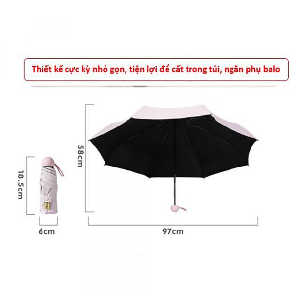 Ô DÙ MINI GẬP GỌN XUẤT HÀN CHỐNG TIA UV CÓ HỘP ĐỰNG (RẺ NHẤT SHOPEE)