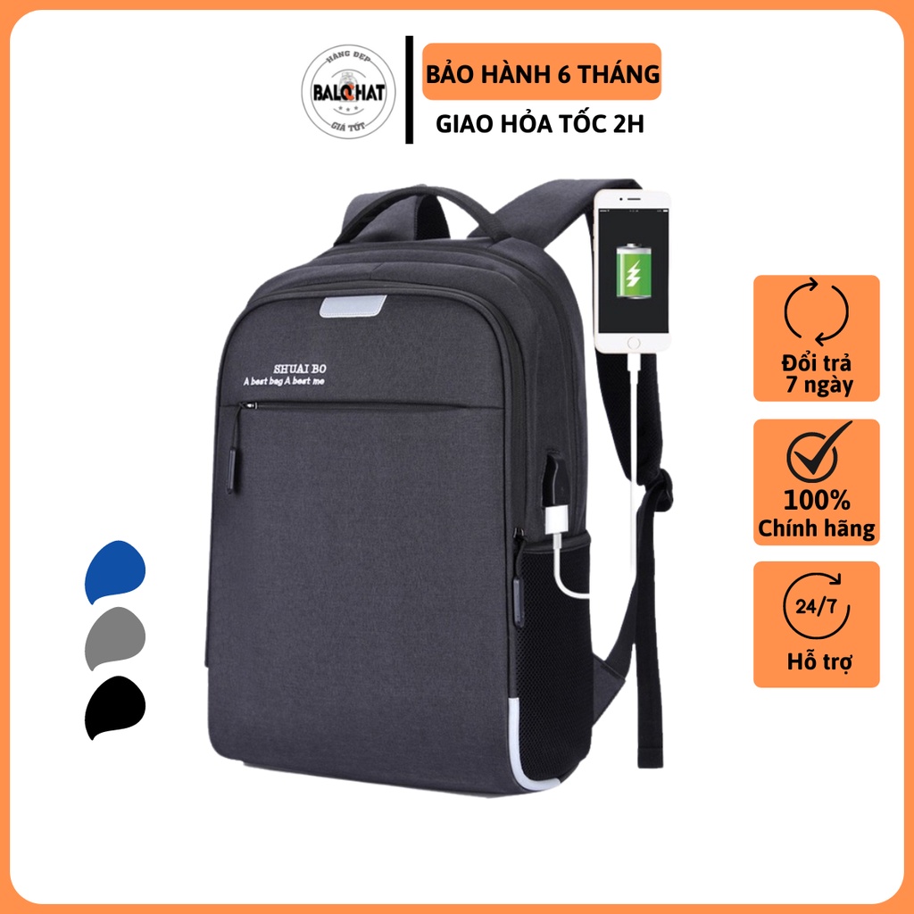 Balo thời trang nam SHUAI BO-616 chống nước đựng laptop 15.6inch rộng rãi phù hợp cho học sinh, sinh viên, người đi làm