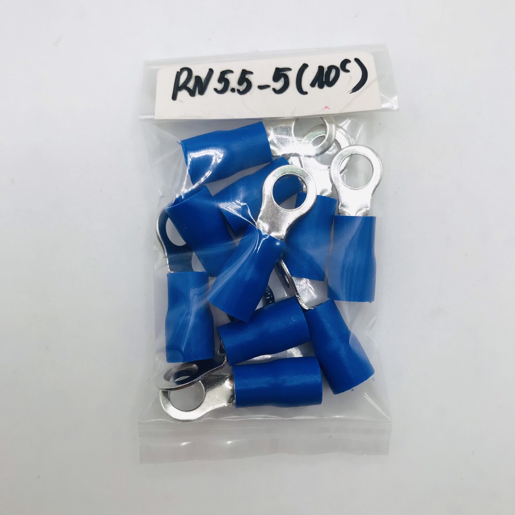 10 Đầu cos tròn rv5.5-5, RV5.5-5, đầu cos dây điện, đầu cos xe máy