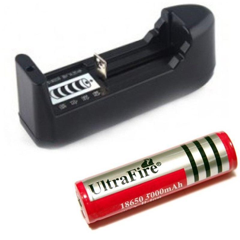 Bộ sạc pin 3.7V 4200mAh Ultrafire 18650 Tự ngắt dùng cho đèn pin, quạt sạc, V.v...