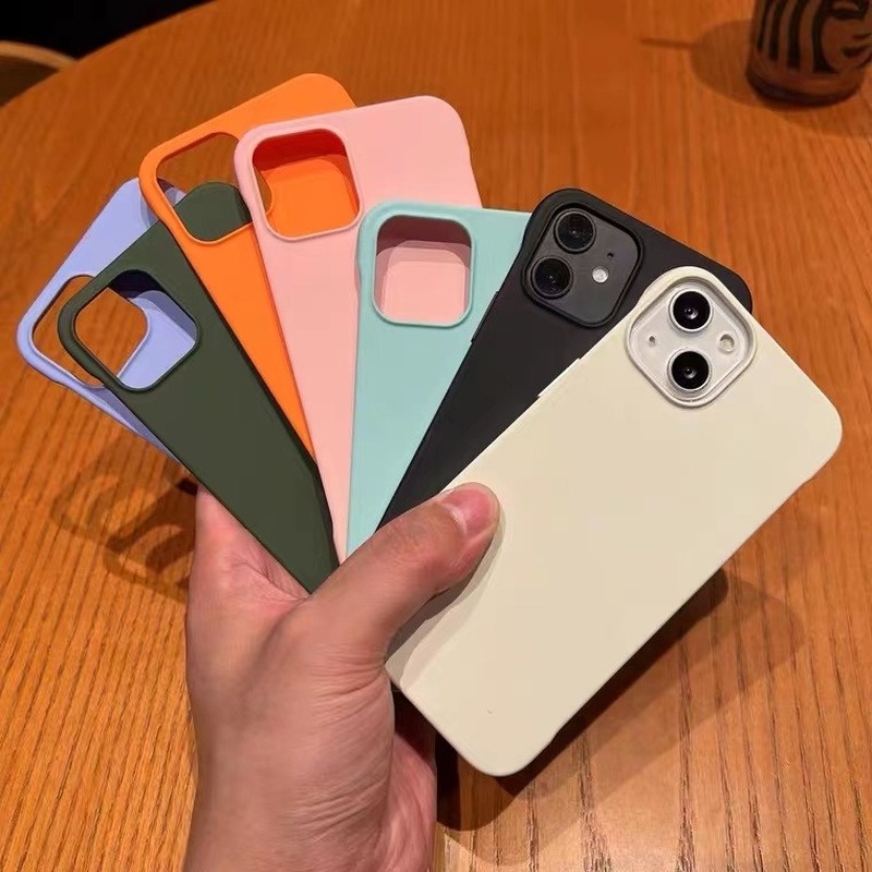 Ốp Điện Thoại PC Cứng Trong Suốt Siêu Mỏng Không Viền Màu Cho iPhone 7 8 Plus X Xs Max Xr
