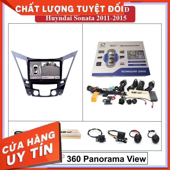 CAMERA 360 ĐỘ OLED Pro AHD cho xe HUYNDAI SONATA 2011-2015 - Tặng 1xCam Lùi Siêu Nét ,1x vorcher của