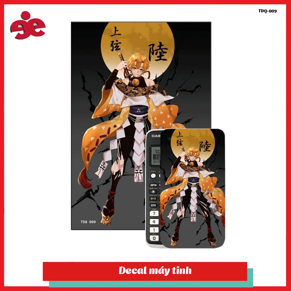 Decal trang trí máy tính casio thanh gươm diệt quỷ TDQ-009
