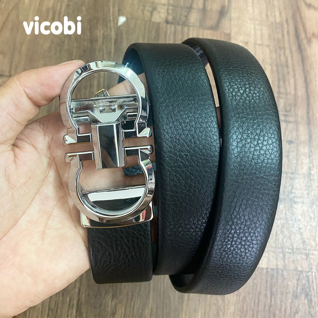 Thắt lưng khóa tự động Nam Da Bò Vicobi TLT1, đầu khóa dây lưng làm bằng hợp kim chống han rỉ, kết hợp với dây nịt 3,5cm