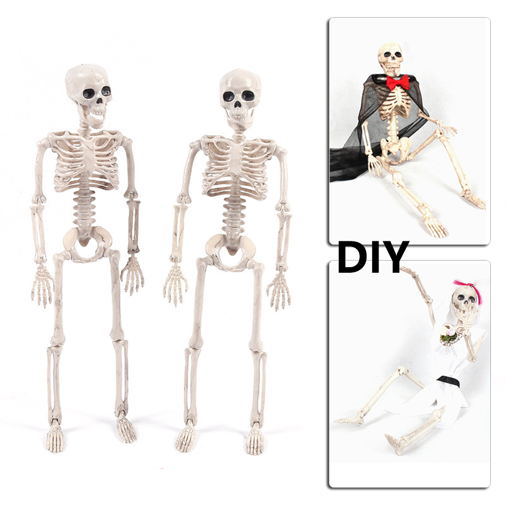 YYlingx hình bộ xương người 40cm dùng làm đạo cụ chụp ảnh tiệc halloween đa năng