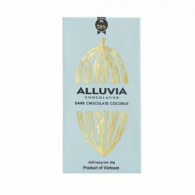 Socola đen Alluvia vị dừa 70% cacao