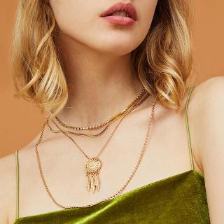 Châu âu mỹ xuyên biên giới trang sức retro thời trang dream catcher mặt dây chuyền vòng cổ rắn dây xích kim cương bóng vòng cổ