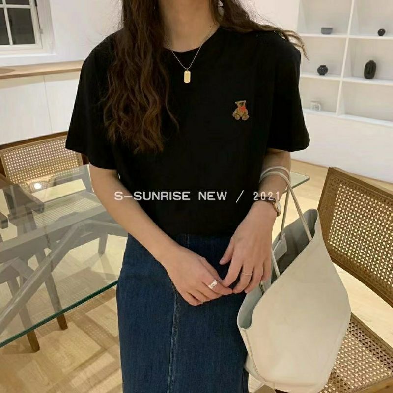 Áo thun nữ áo thun cotton thêu gấu XONXEN SHOP freesize mã 6022