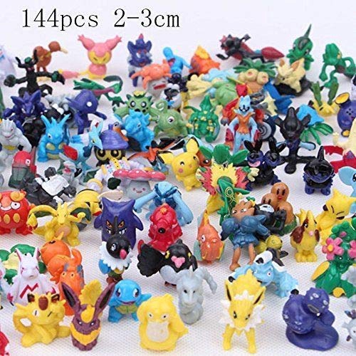 144 Pcs Pokemon Mini Figures Lot Pikachu Cake Topper Party Toys Gift
