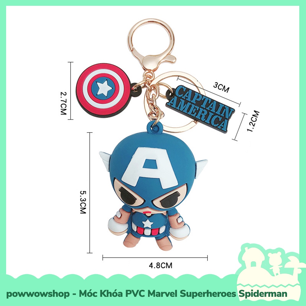 [Sẵn VN - Hỏa Tốc] Móc Khóa PVC Kiểu Dáng Siêu Anh Hùng Marvel Superheroes Spiderman, Thor, Captain, Hulk