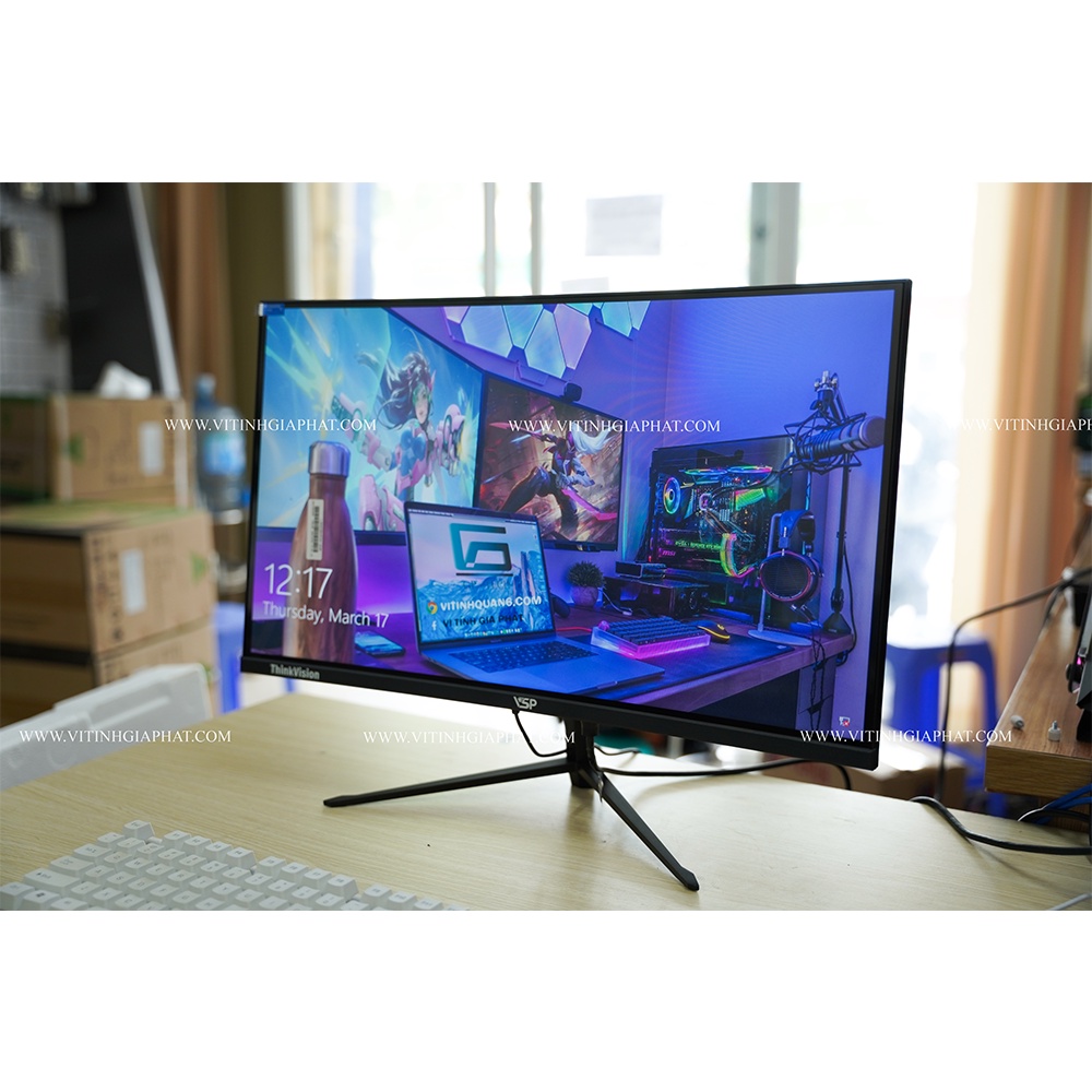 [Mã 255ELSALE giảm 7% đơn 300K] Màn hình cong 24 inch VSP THINKVISION VL24 Full HD 75Hz (CM2410Q - Black- White )