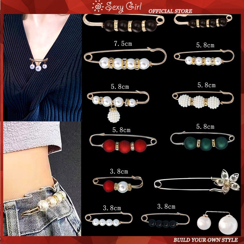 Ghim Cài Áo Đính Ngọc Trai Lớn Có Thể Điều Chỉnh Thời Trang Cho Nữ