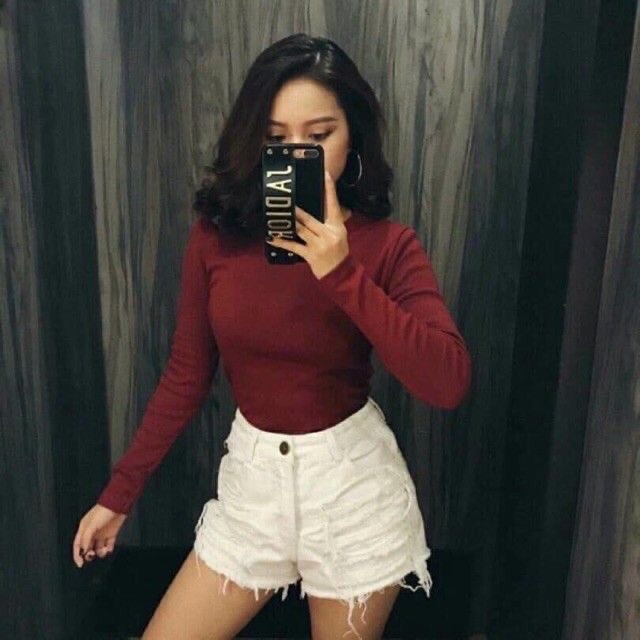 Xả áo body nữ cổ tròn dài tay 🌹áo thun nữ