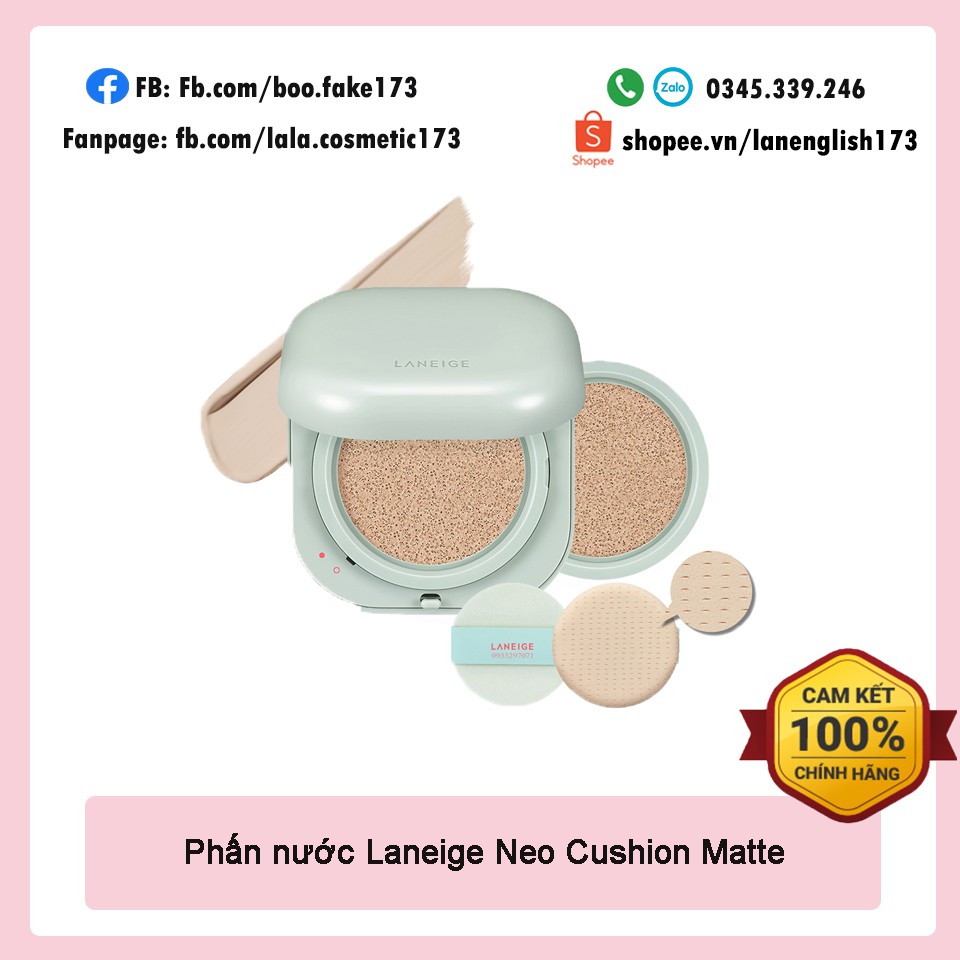 [CHÍNH HÃNG] Phấn nước che phủ tốt Laneige Neo Matte Cushion SPF42 PA++