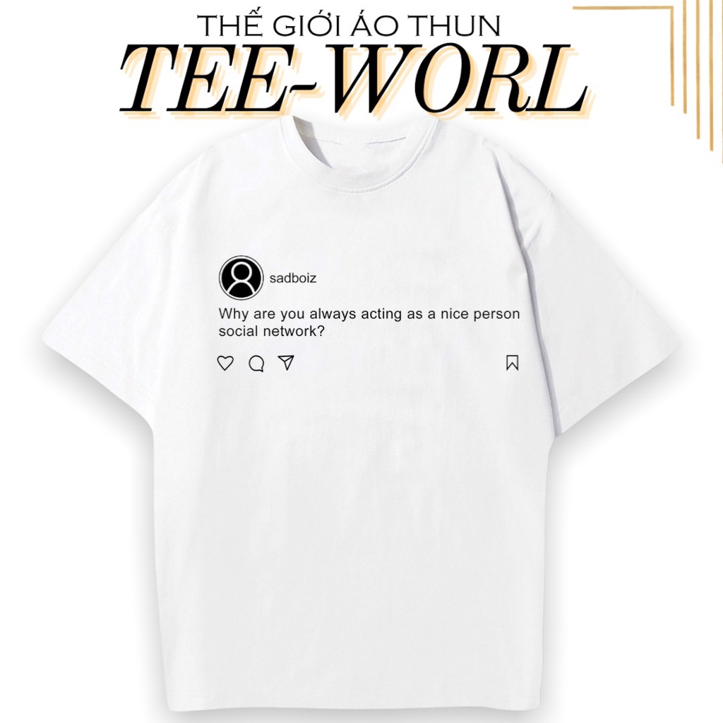 Áo thun tay lỡ unisex sad.boiz SADTAGRAM TEE - Áo phông nam nữ form rộng cho cặp đôi vải dày dặn, thoáng mát