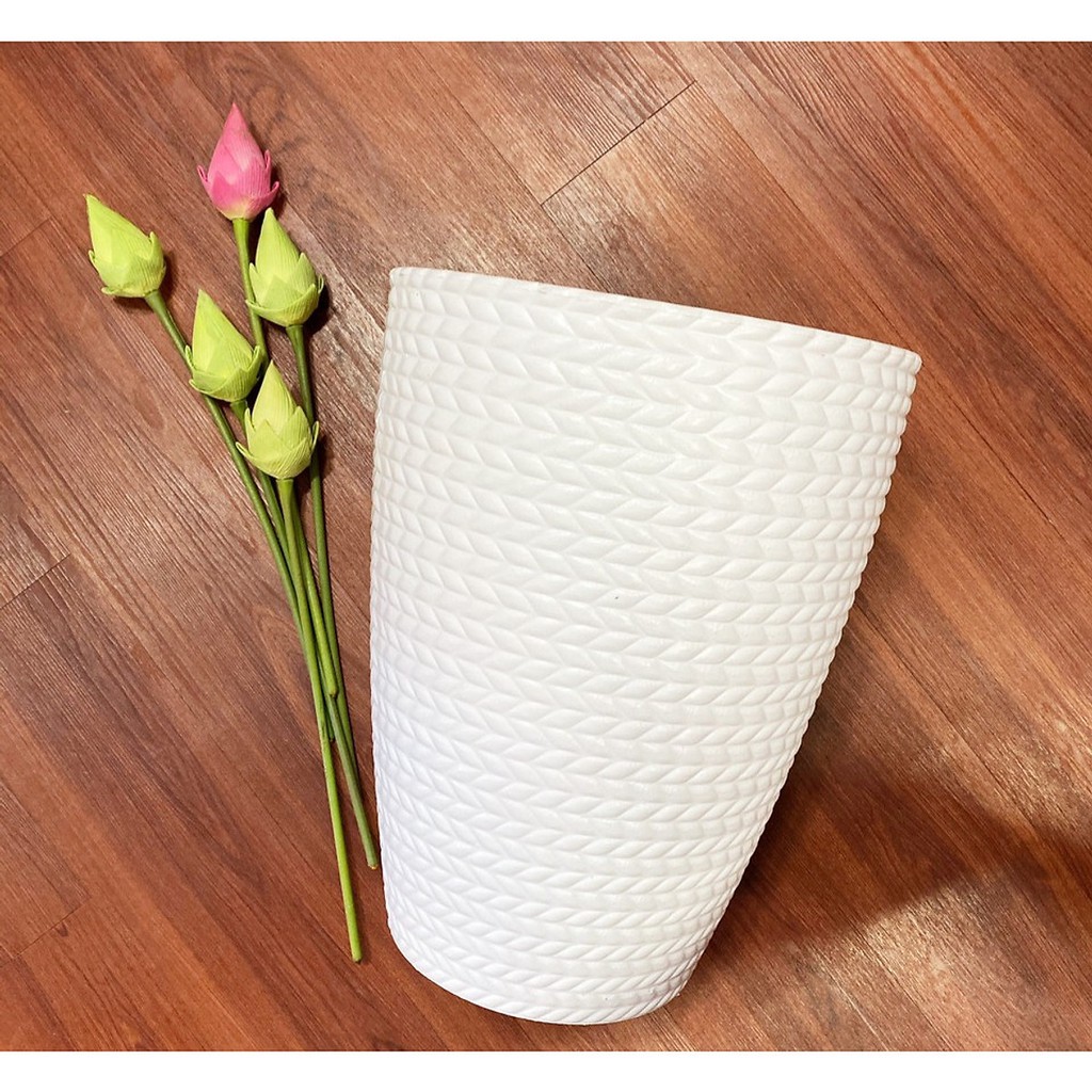 33x41cm_Chậu nhựa bông lúa trắng cao cấp dày đẹp trồng hoa, cây cảnh size 3 to nhất