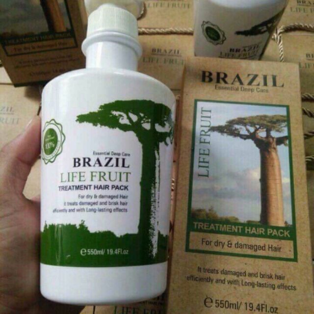 KEM HẤP DẦU PHỤC HỒI TÓC HƯ TỔN KARATIN BRAZIL LIFE FRUIT 550ML