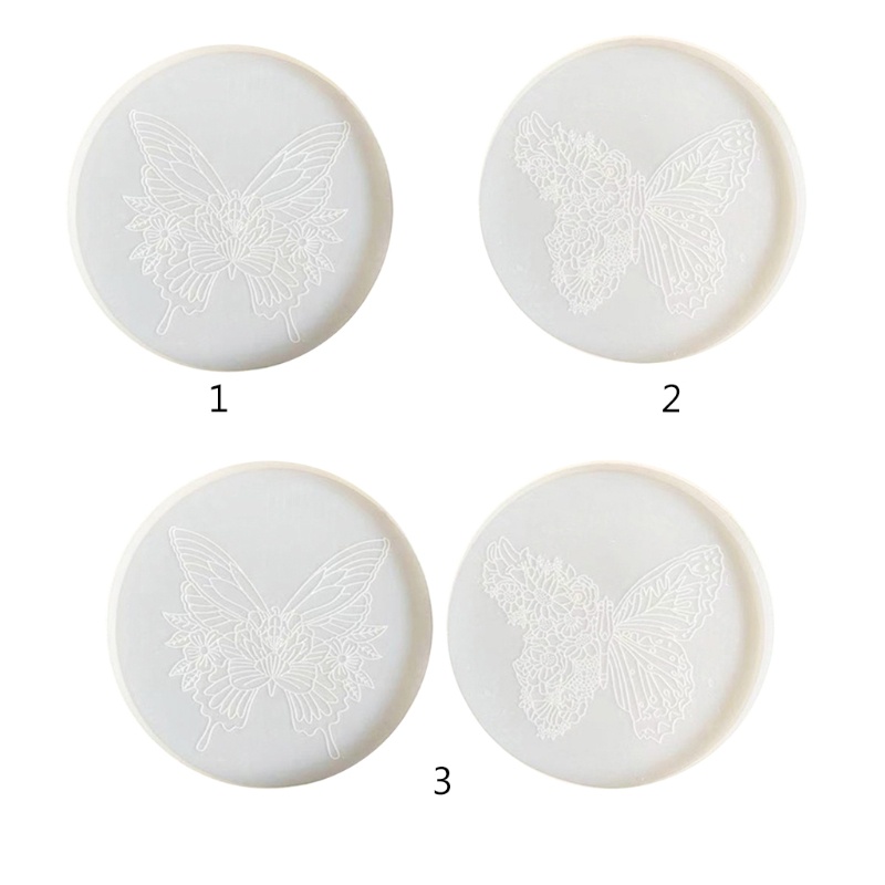 Sa Khuôn Silicon Làm Đế Lót Ly Họa Tiết Bươm Bướm DIY