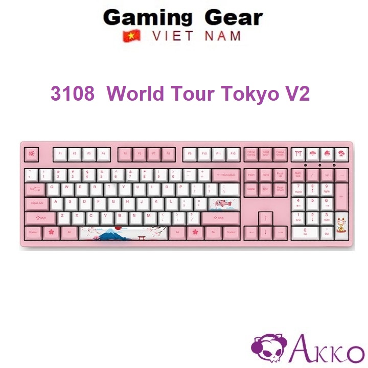 Bàn phím cơ Gaming AKKO 3108 World Tour Tokyo V2 ( Akko Blue / Orange / Pink switch v2 )