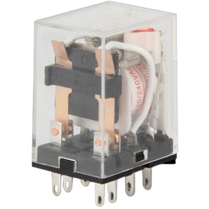 Relay trung gian MY2N-J rơ le 8 chân dẹp nhỏ điện áp 220VAC, 24VDC, 12VDC có đèn kết hợp chân đế PYF08A