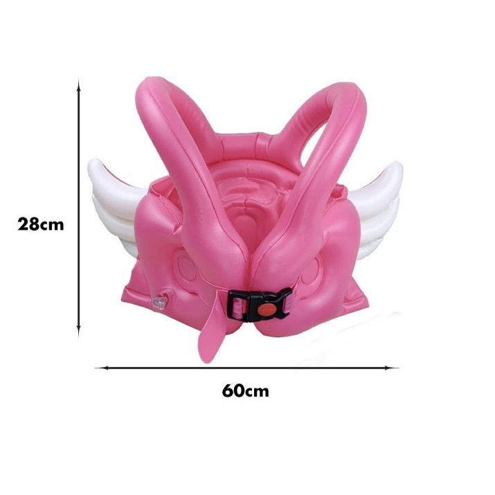 Phao bơi cho bé gái màu hồng có cánh thiên thần phía sau