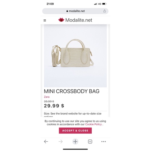 Zara crossbody bag hàng auth.