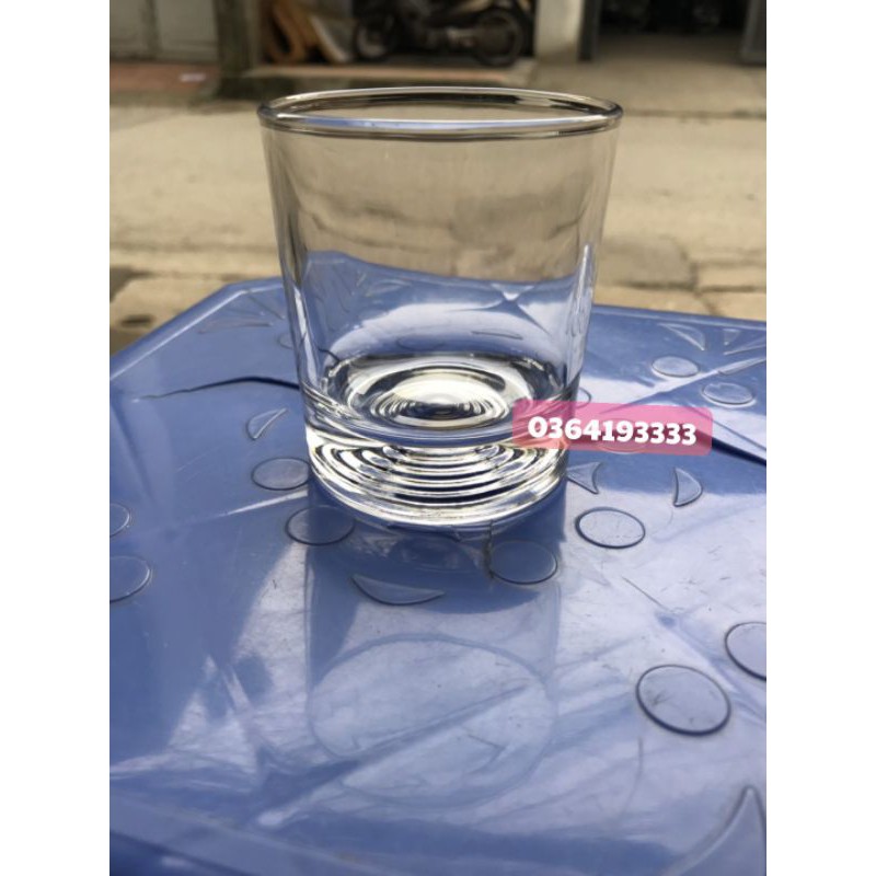 Cốc Thủy Tinh Đáy Dày Hoa 280ml Bộ 6 cái