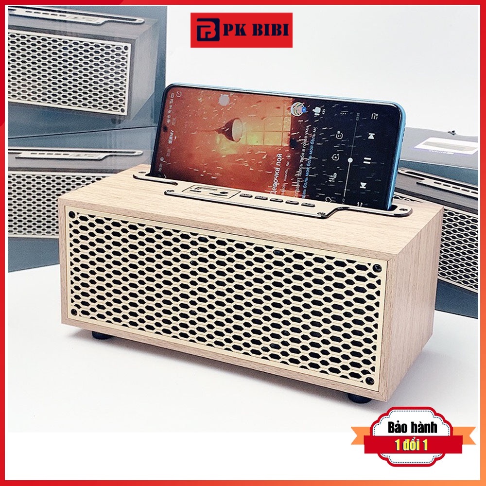 Loa bluetooth mini giá rẻ vỏ gỗ âm thanh đỉnh công suất lớn có kết nối máy tính Bảo hành 3 tháng 1 đổi 1