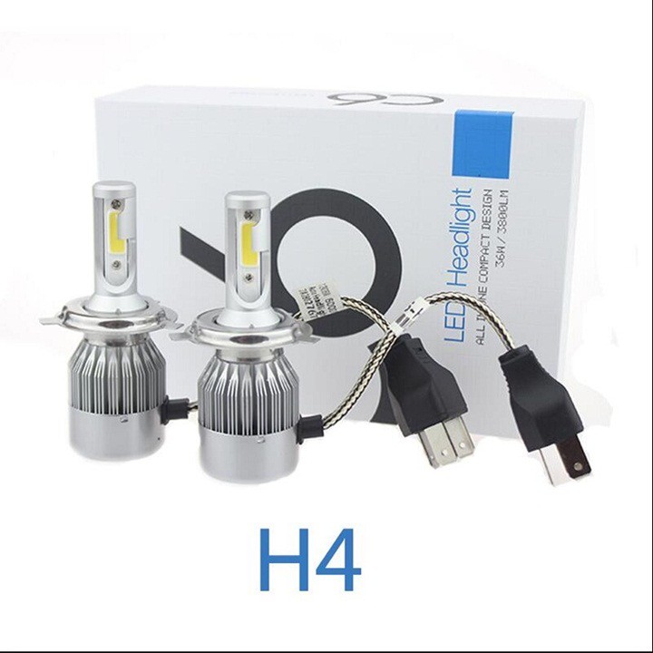 Bộ 2 bóng đèn led 72W siêu sáng C6 chân H4