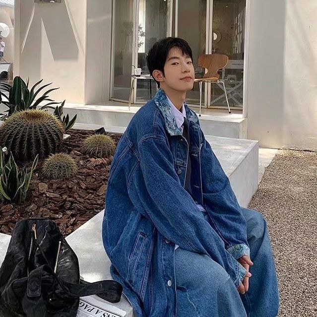 Áo Khoác Denim Dáng Rộng Thời Trang Retro Anh Quốc Dành Cho Nam