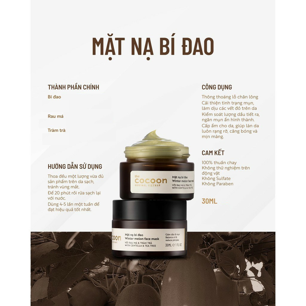 Mặt Nạ Bí Đao Cocoon 30ml