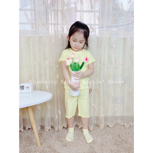 Bộ lửng bé gái thun gân siêu co dãn Xuân Hè