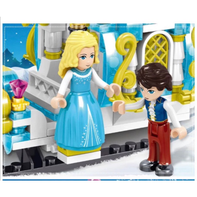 [Hàng mới về] Bộ Lego Xếp hình Nữ hoàng băng giá Frozen Xe tuần lộc 273 Mảnh