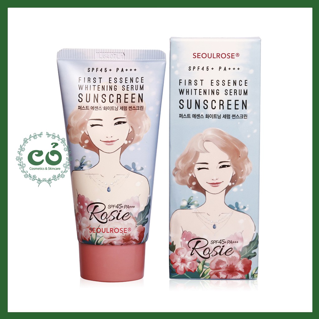 Kem chống nắng Rosie First Essence Whitening Serum Sunscreen Seoulrose 45g