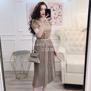 Chân váy dập ly nhỏ Giangzozo mặc