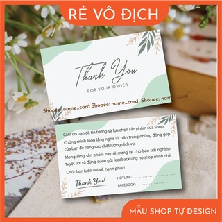 Thiệp cảm ơn, Thank you card, card cảm ơn khách hàng dành cho shop bán hàng có sẵn
