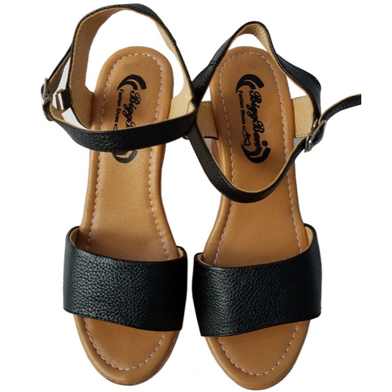 Giày sandal đế xuồng da bò BIGGBEN HKD077